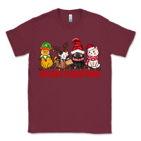 Burgundy meowy christmas Classic Tee - CowGirlArtShop