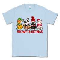 Dusty Blue meowy christmas Classic Tee - CowGirlArtShop