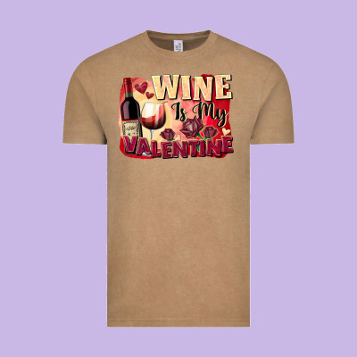 Wine Is My Valentine's Day Vintage Tee Designed By Fadigitalartstudio