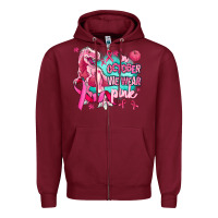 Burgundy dinosaur  in october we wear pink Zipper Hoodie - AdoDesignShop