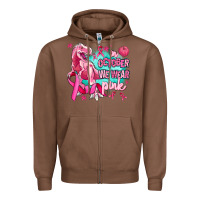 Chestnut dinosaur  in october we wear pink Zipper Hoodie - AdoDesignShop
