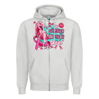 Dove Grey dinosaur  in october we wear pink Zipper Hoodie - AdoDesignShop