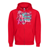 Red dinosaur  in october we wear pink Zipper Hoodie - AdoDesignShop
