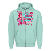 Seafoam dinosaur  in october we wear pink Zipper Hoodie - AdoDesignShop