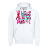 White dinosaur  in october we wear pink Zipper Hoodie - AdoDesignShop