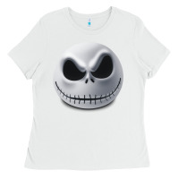White happy halloween pumpkin Trick or treat Ladies Tee - artisFamous