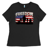 Black Freedom 4th of july Ladies Tee - CowGirlArtShop