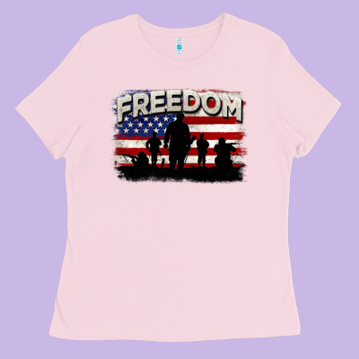 Freedom 4th Of July Ladies Tee Designed By Cowgirlartshop
