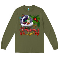 Army Green oh christmas night snow globe Long Sleeve Tee - BundleAndBundleShop