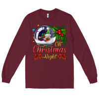 Burgundy oh christmas night snow globe Long Sleeve Tee - BundleAndBundleShop