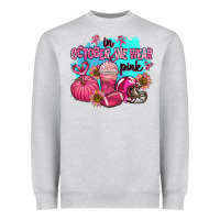 In October We Wear Pink American Football Heavyweight Sweatshirt | Teevron