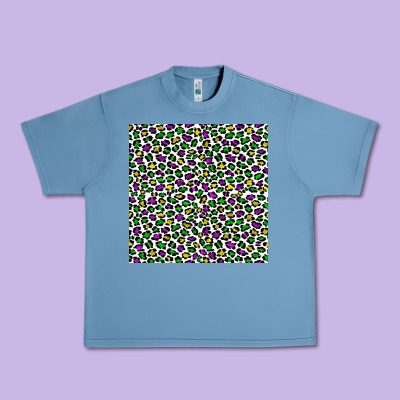 Mardi Gras Leopard  Seamless Pattern Urban Heavy Tee Designed By Fadigitalartstudio