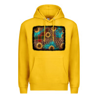 Lemon christmas sunflowers and buffalo plaid background Premium Hoodie - Jasminsmagicworld