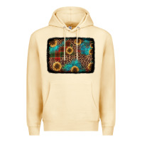 Pina Colada christmas sunflowers and buffalo plaid background Premium Hoodie - Jasminsmagicworld