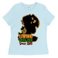 Baby Blue Living free-ish since 1865 Ladies Tee - HowdyJamesFarm