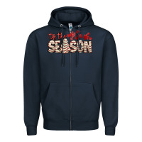 Navy tis the season with christmas cake Zipper Hoodie - AdoDesignShop