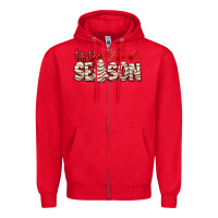 Red tis the season with christmas cake Zipper Hoodie - AdoDesignShop