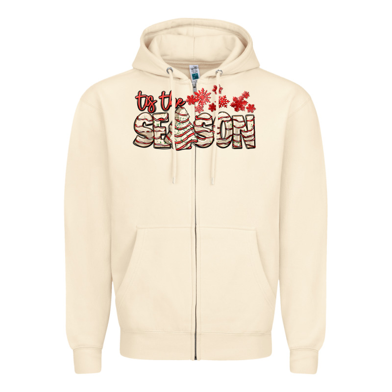 Tis The Season With Christmas Cake Zipper Hoodie by AdoDesignShop | Teevron