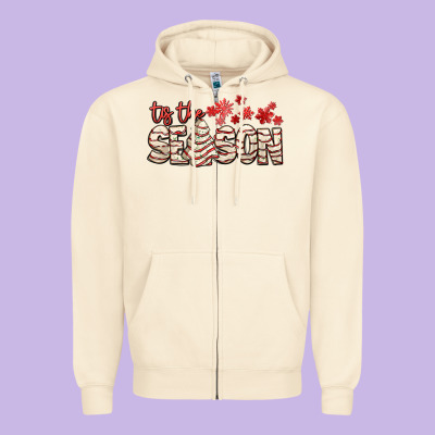Tis The Season With Christmas Cake Zipper Hoodie Designed By Adodesignshop