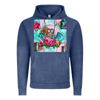 Vintage Denim nail tools and polish with flowers and tooled leather seamless pattern Vintage Hoodie - BundleAndBundleShop