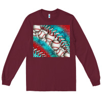 Burgundy baseball and gemstone tumbler Long Sleeve Tee - BundleAndBundleShop