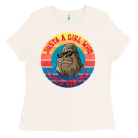 Bone Retro Sunset Just A Girl Who Loves Bigfoot Ladies Tee - artisFamous