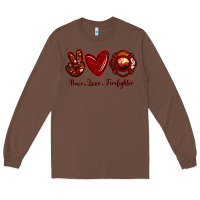 Chestnut Peace Love Firefighter Long Sleeve Tee - RanaPortraitStore