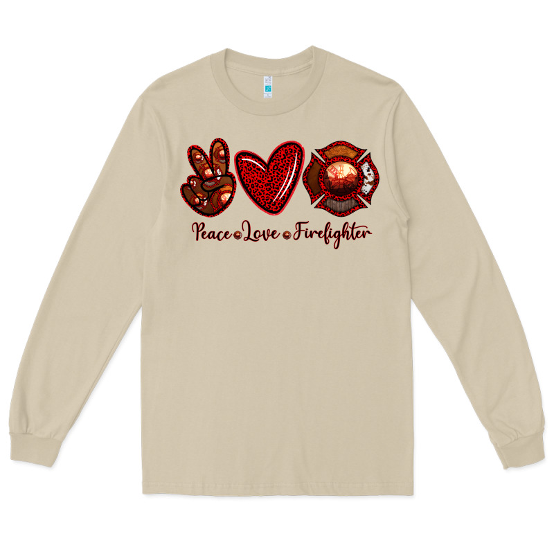 Peace Love Firefighter Long Sleeve Tee by RanaPortraitStore | Teevron