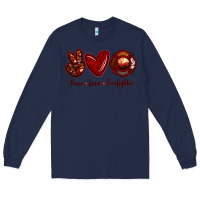 Navy Peace Love Firefighter Long Sleeve Tee - RanaPortraitStore