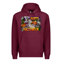 Burgundy happy halloween koala Premium Hoodie - LillyAllenDesigns