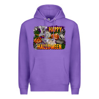 Purple happy halloween koala Premium Hoodie - LillyAllenDesigns