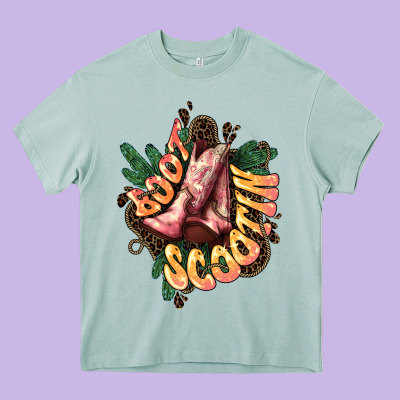 Boots Scootin Heavy Core Tee Designed By Howdyjamesfarm