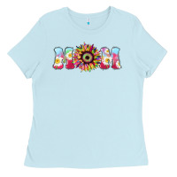 Baby Blue Tie dye sunflower Mom Mother's Day Ladies Tee - HowdyJamesFarm