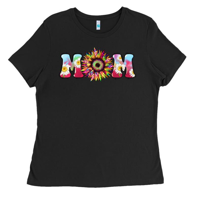 Tie Dye Sunflower Mom Mother's Day Ladies Tee by HowdyJamesFarm | Teevron