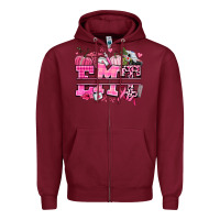 Burgundy emt cancer and fall Zipper Hoodie - AdoDesignShop