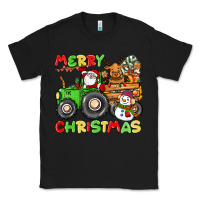 Black merry christmas crew tractor Classic Tee - CowGirlArtShop