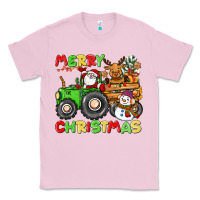 Bubblegum Pink merry christmas crew tractor Classic Tee - CowGirlArtShop