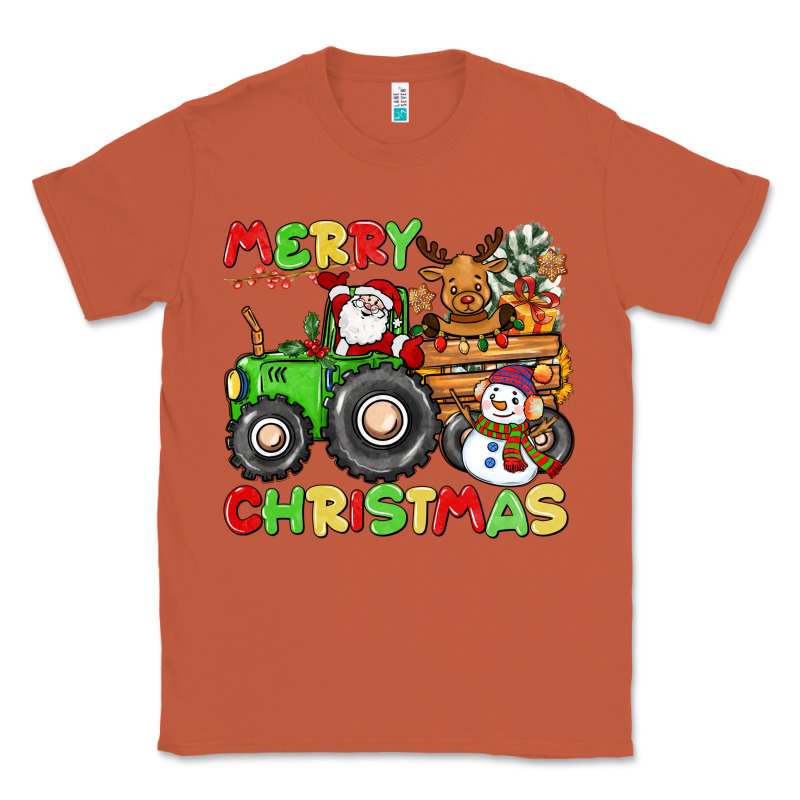 Merry Christmas Crew Tractor Classic Tee by CowGirlArtShop | Teevron