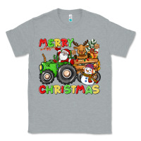 Heather Grey merry christmas crew tractor Classic Tee - CowGirlArtShop