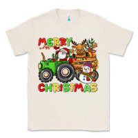 Natural merry christmas crew tractor Classic Tee - CowGirlArtShop