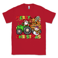 Red merry christmas crew tractor Classic Tee - CowGirlArtShop