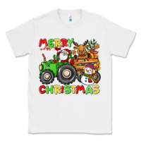 White merry christmas crew tractor Classic Tee - CowGirlArtShop