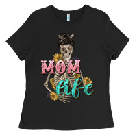 Black Mom life with skull Mother's Day Ladies Tee - CowGirlArtShop