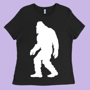 Bigfoot Walking Silhouette Ladies Tee Designed By Artisfamous