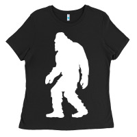 Black bigfoot walking silhouette Ladies Tee - artisFamous