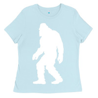 Baby Blue bigfoot walking silhouette Ladies Tee - artisFamous