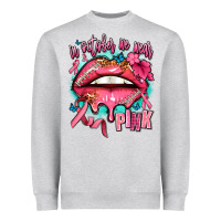Heather Grey in october we wear pink  lips Heavyweight Sweatshirt - AdoDesignShop
