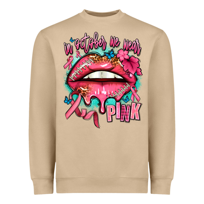 In October We Wear Pink  Lips Heavyweight Sweatshirt by AdoDesignShop | Teevron