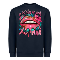 Navy in october we wear pink  lips Heavyweight Sweatshirt - AdoDesignShop