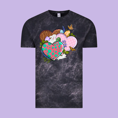 Easter Day Western Easter Hearts Vintage Tee Designed By Oliviacreatesart